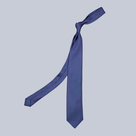 Navy Purple & Blue Micro Geometric Pattern Tie