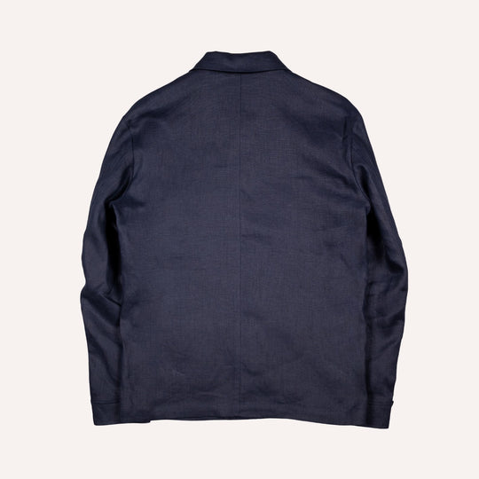 Navy Washed Linen Overshirt