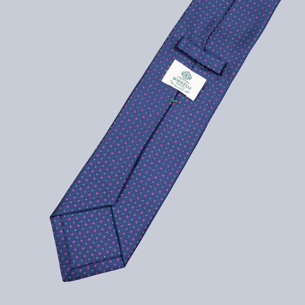 Navy Purple & Blue Micro Geometric Pattern Tie