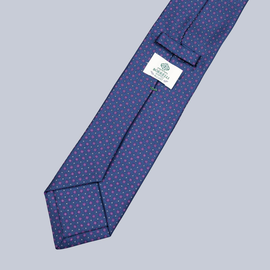 Navy Purple & Blue Micro Geometric Pattern Tie