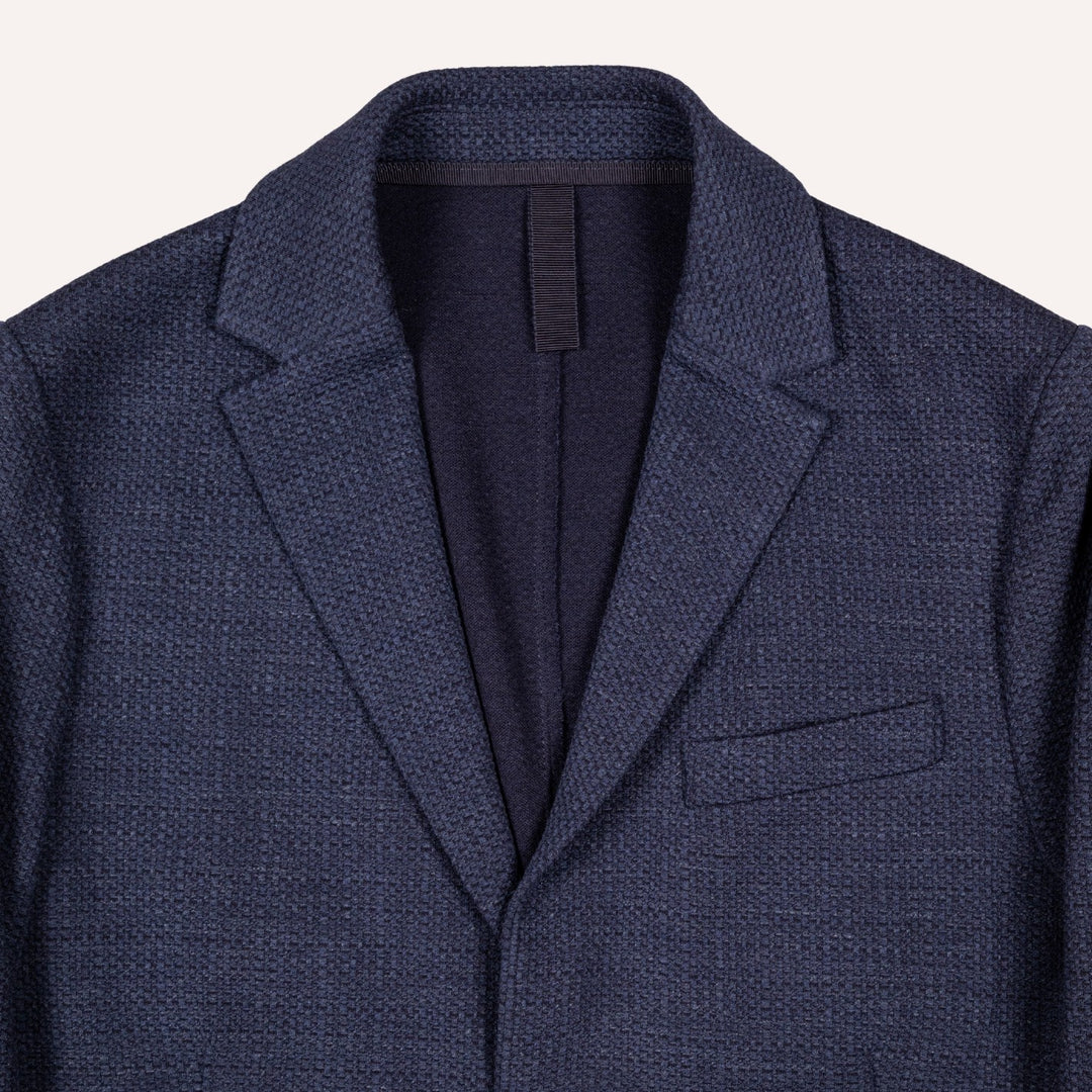 Navy Blue Loro Piana Wool Silk Linen Blazer