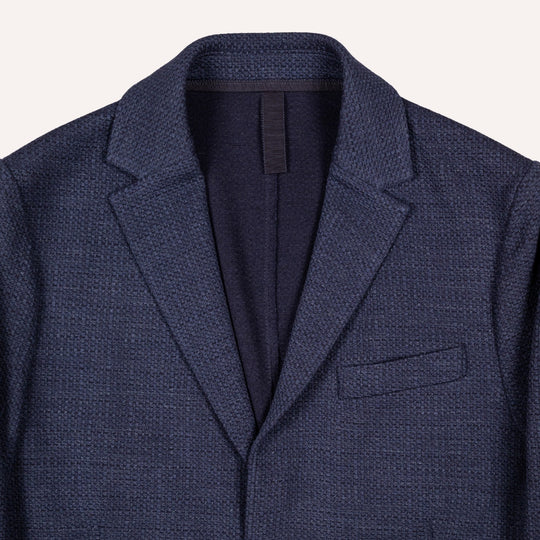Navy Blue Loro Piana Wool Silk Linen Blazer