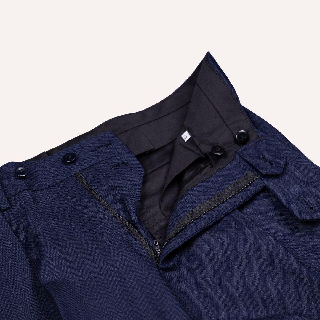 Navy Herringbone Calm Twist Suit