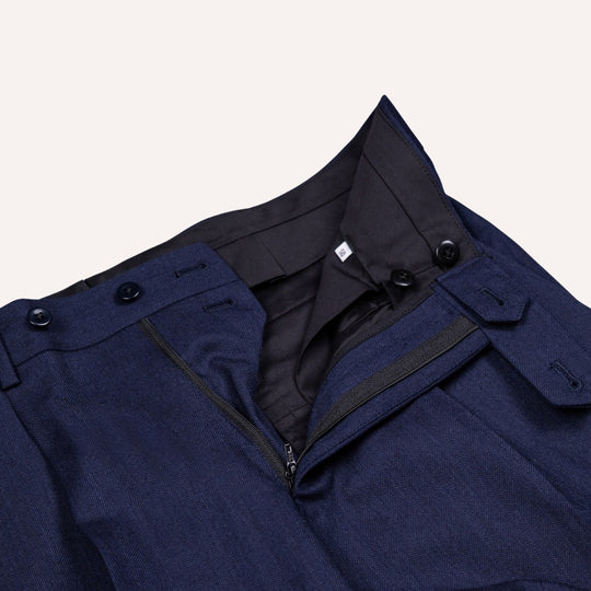 Navy Herringbone Calm Twist Suit