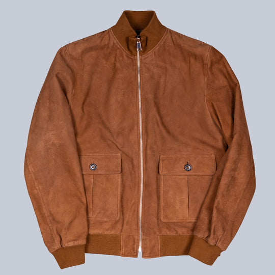Brown Suede Reversible Zipper Valstarino Jacket