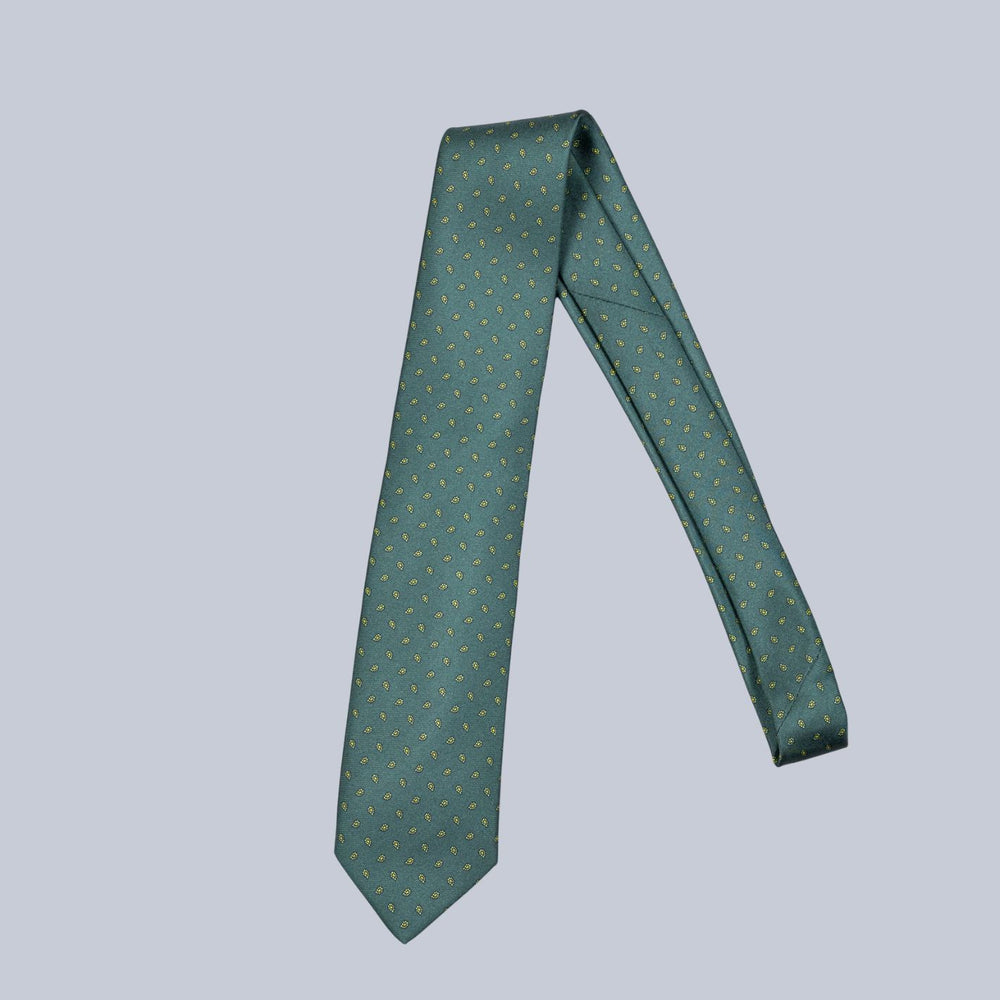 Forrest Green Yellow & Emerald Drop Pattern Tie