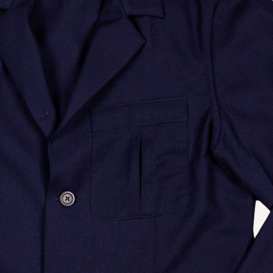 Navy Fresco Hopsack Wool Traveller Jacket