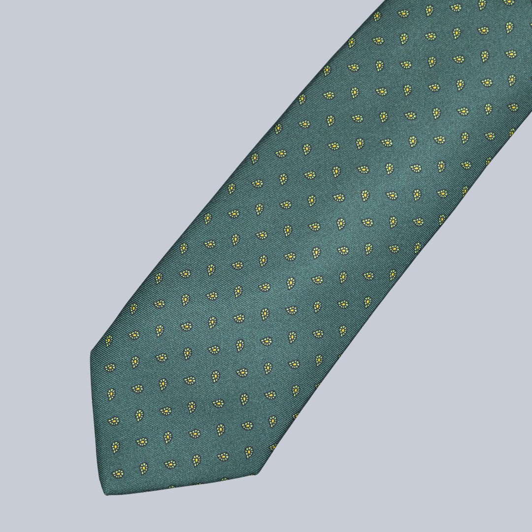 Forrest Green Yellow & Emerald Drop Pattern Tie
