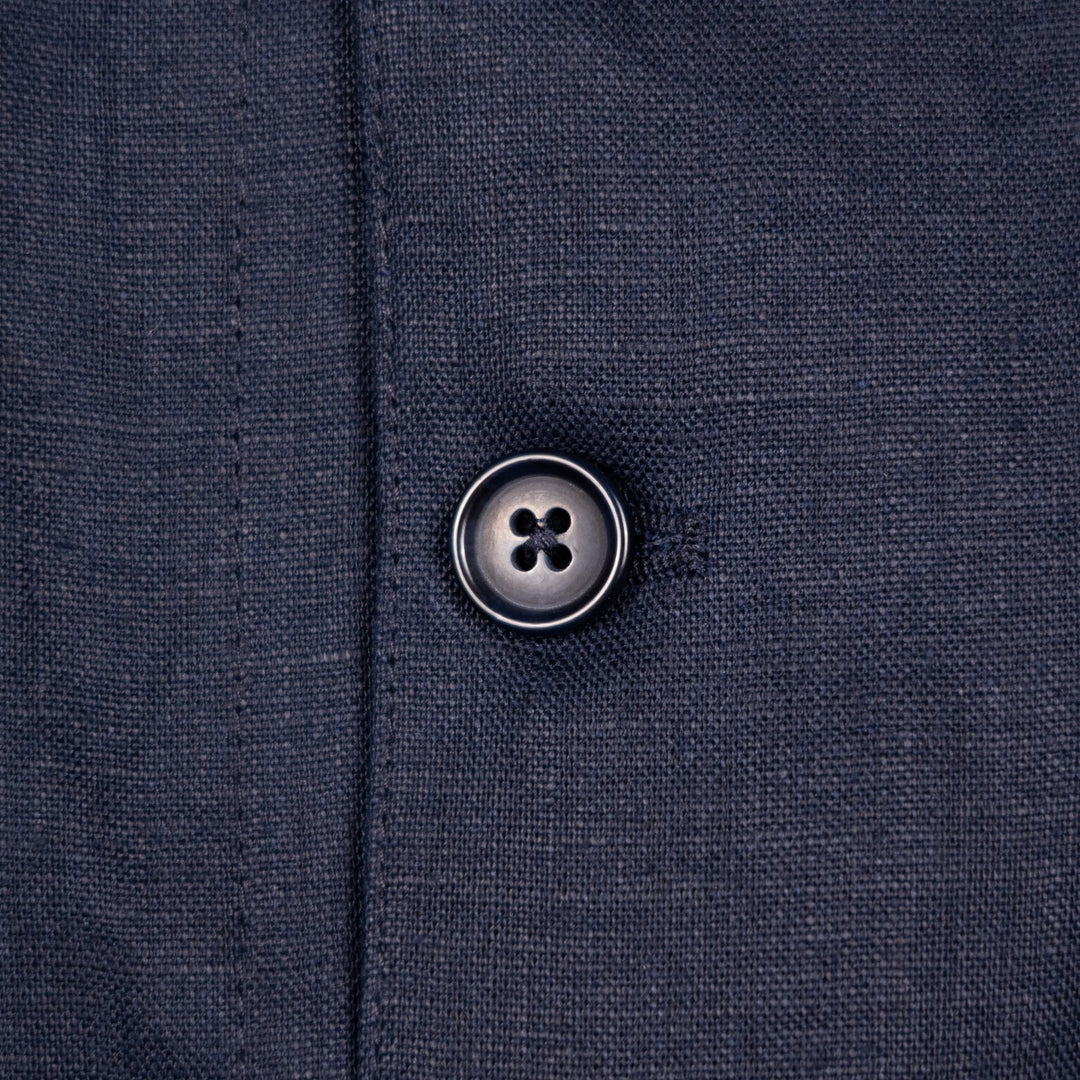 Navy Washed Linen Overshirt