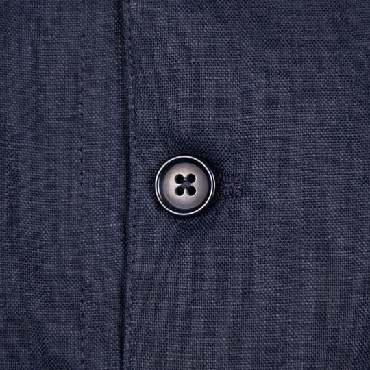 Navy Washed Linen Overshirt