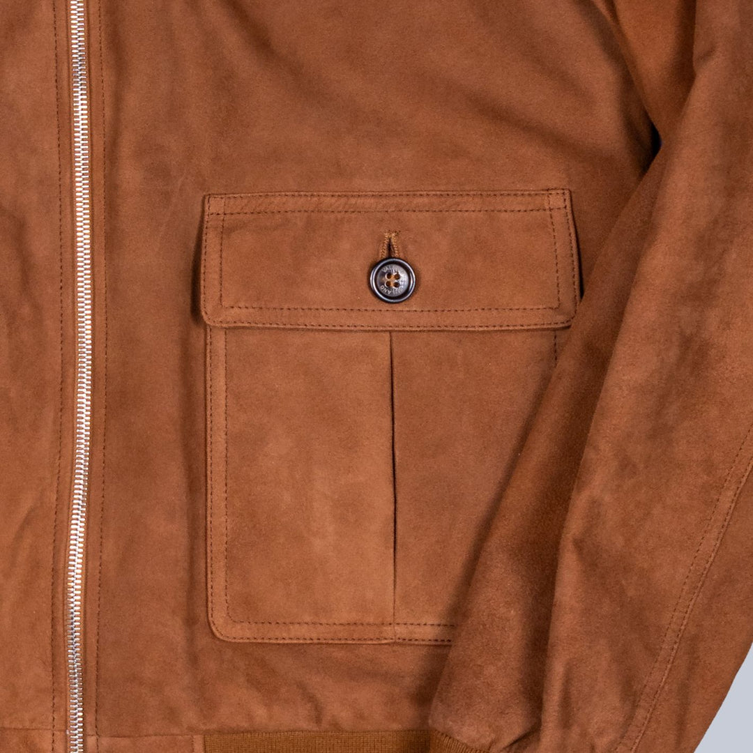 Brown Suede Reversible Zipper Valstarino Jacket