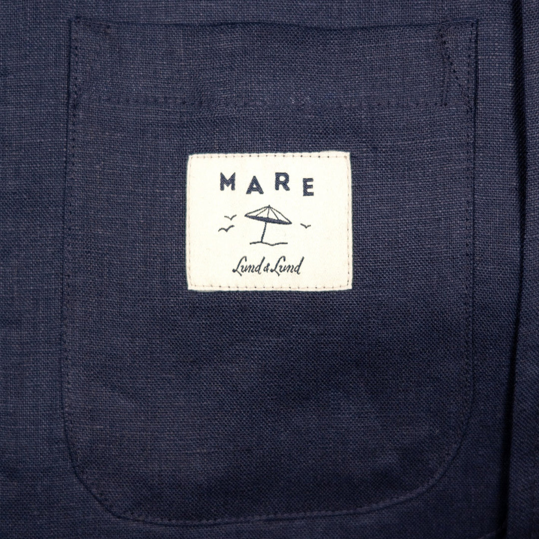 Navy Washed Linen Overshirt