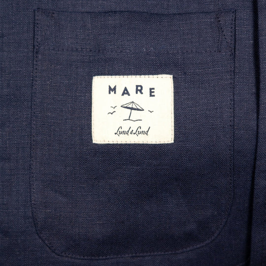 Navy Washed Linen Overshirt
