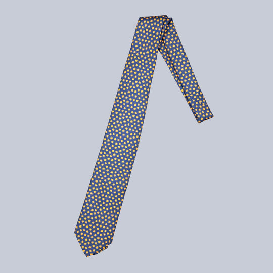 Navy Orange & Turquoise Clover Pattern Tie