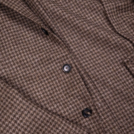 Brown Houndstooth Wool Blazer