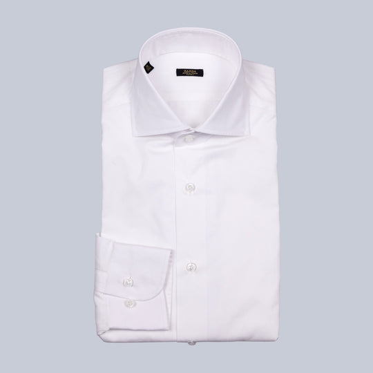 White Poplin Slim Fit Cutaway Shirt