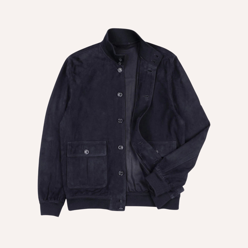 Navy Suede Unlined Valstarino Jacket