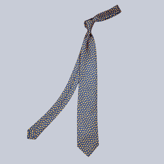 Navy Orange & Turquoise Clover Pattern Tie