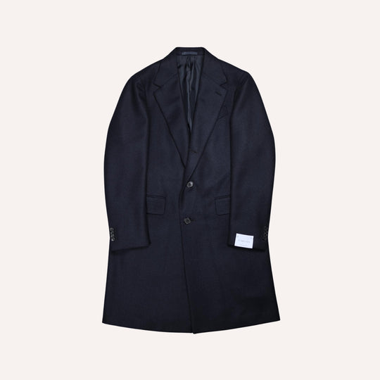 Navy Wool Cashmere Coat