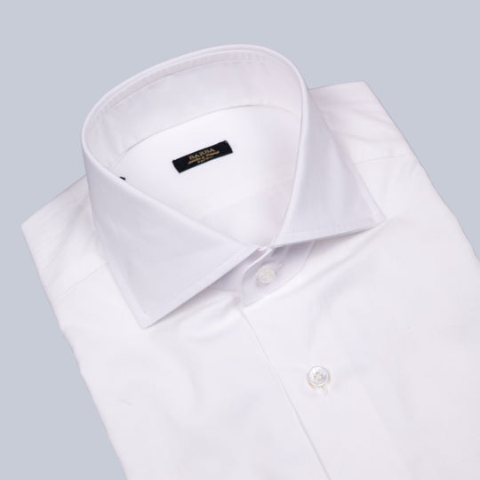 White Poplin Slim Fit Cutaway Shirt