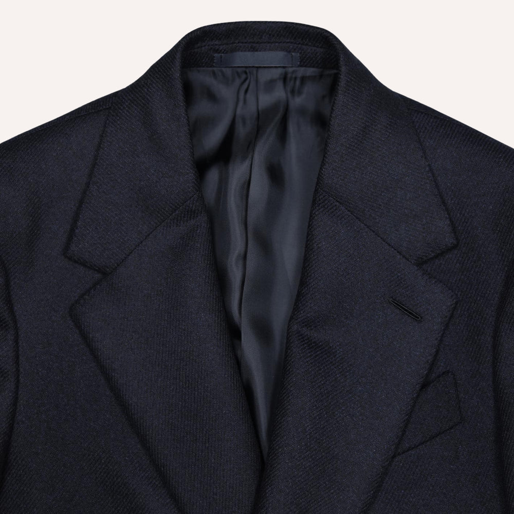 Navy Wool Cashmere Coat