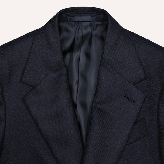 Navy Wool Cashmere Coat