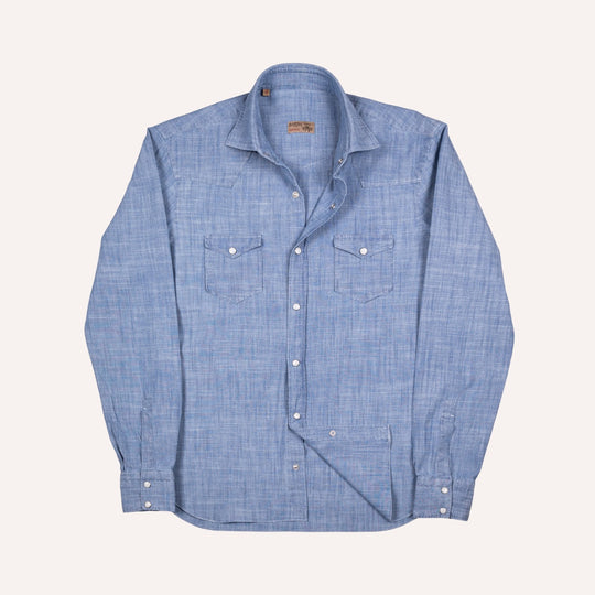 Light Blue Chambray Western Shirt