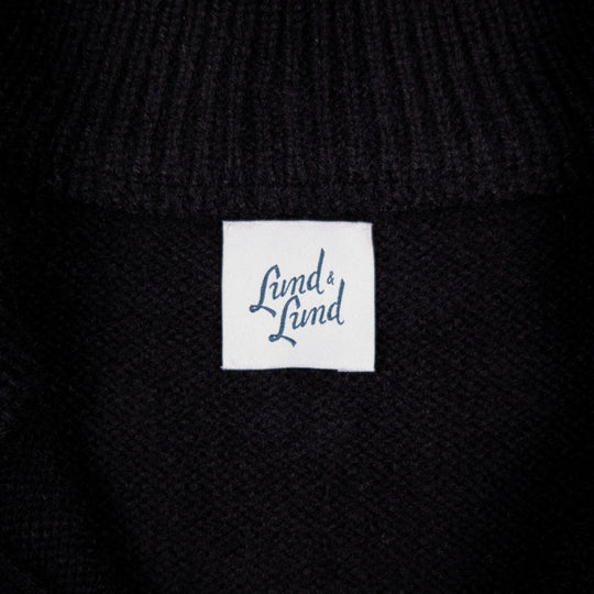 Black Raglan Cashmere Full-Zip Sweater