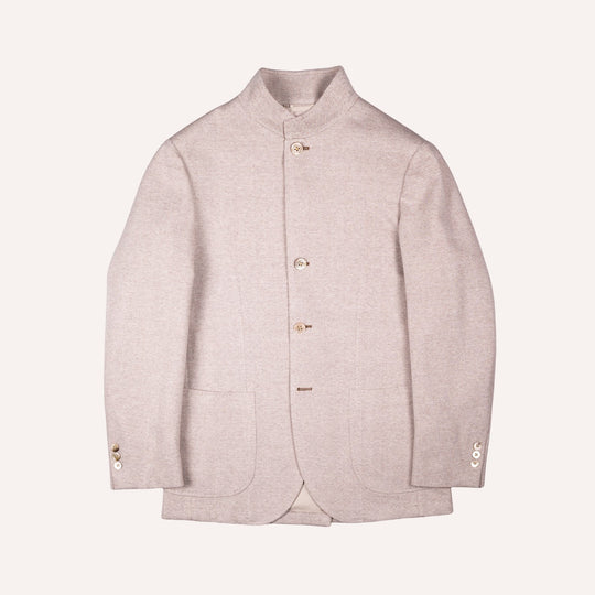 Taupe Herringbone Nehru Jacket