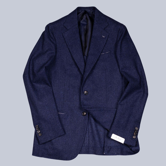 Blue pure virgin wool and cashmere blazer