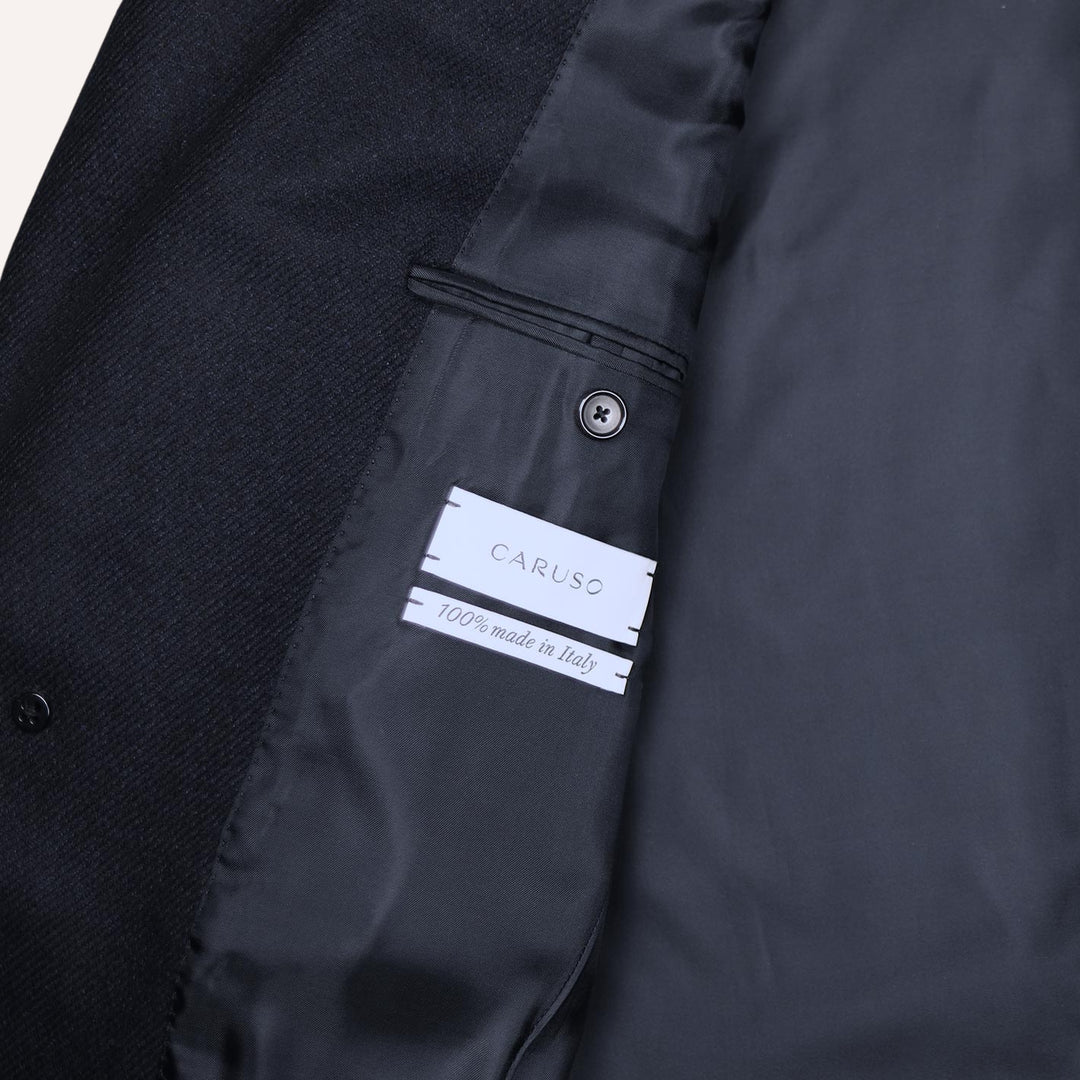Navy Wool Cashmere Coat