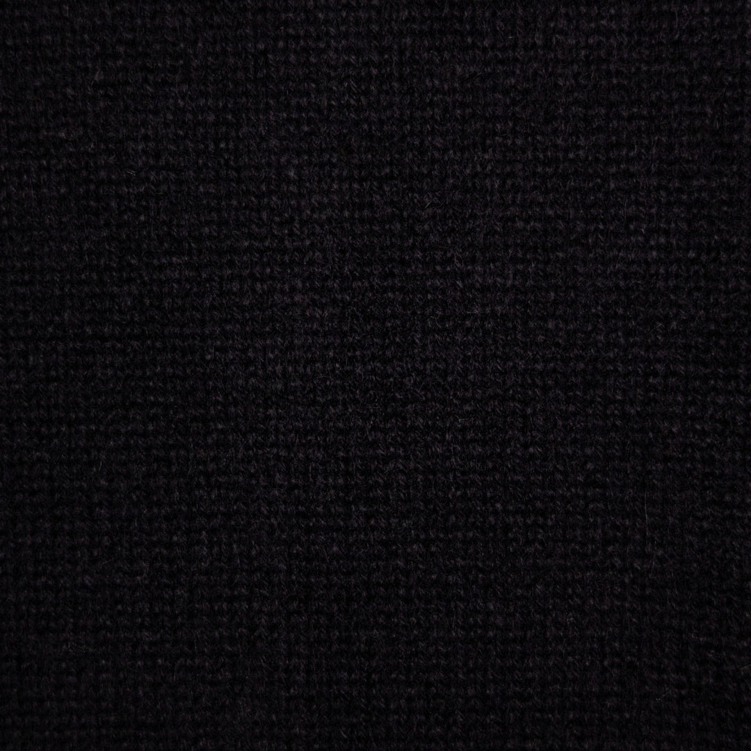 Black Raglan Cashmere Full-Zip Sweater