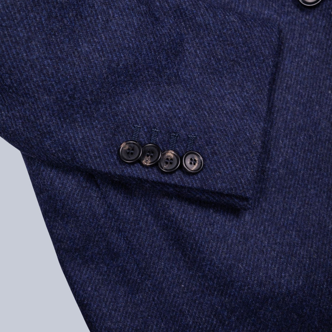 Blue pure virgin wool and cashmere blazer