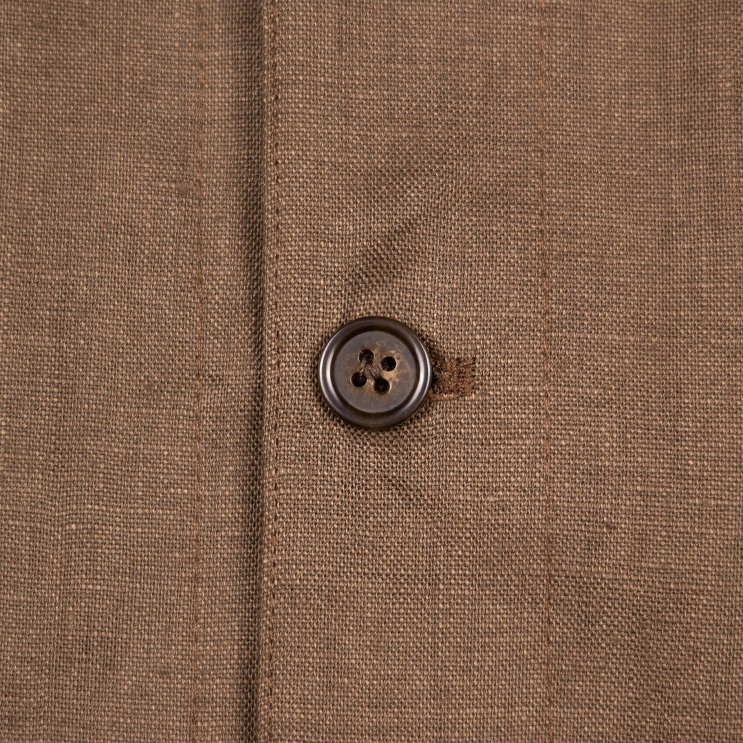 Espresso Brown Washed Linen Overshirt
