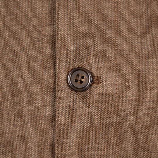 Espresso Brown Washed Linen Overshirt