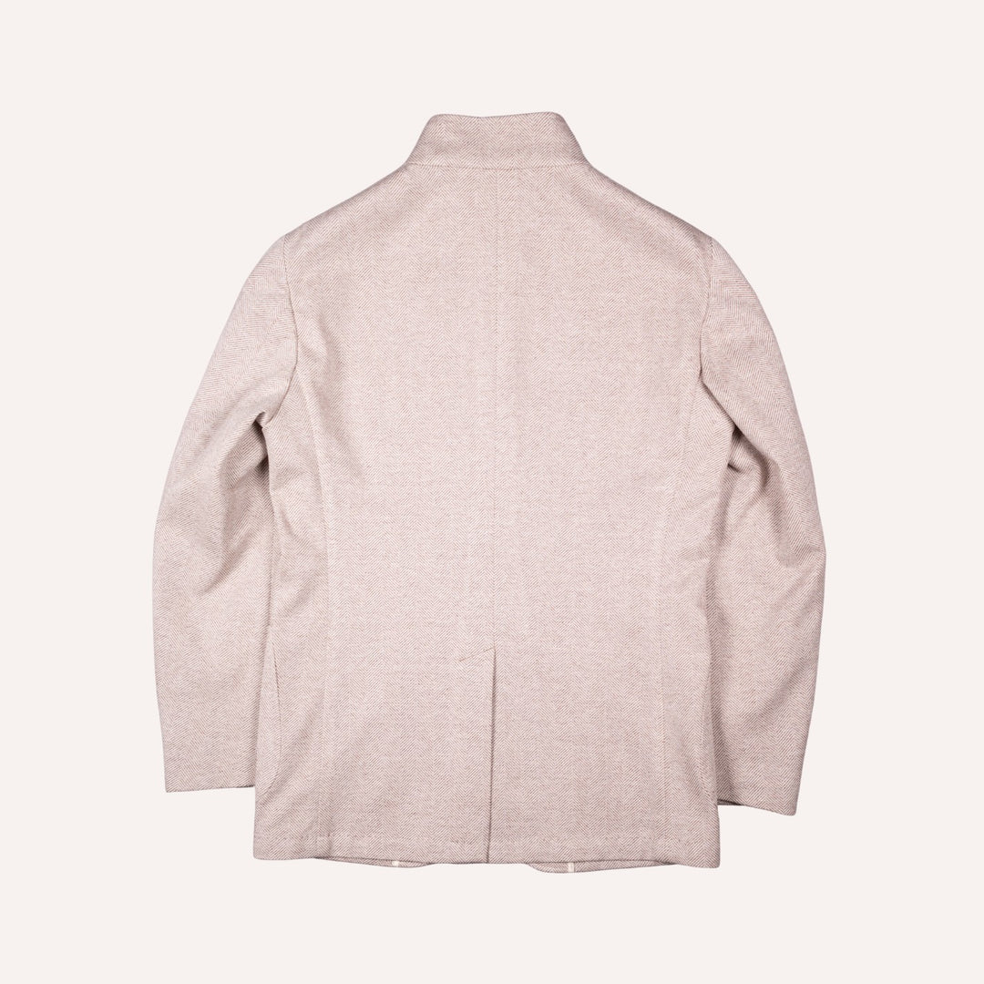 Taupe Herringbone Nehru Jacket