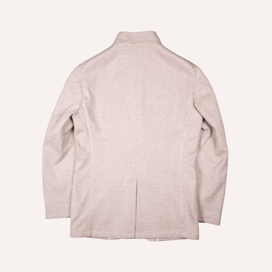 Taupe Herringbone Nehru Jacket
