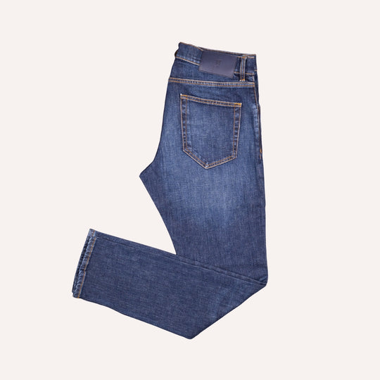Washed Blue Japanese Stretch 11Oz Denim Regular Fit