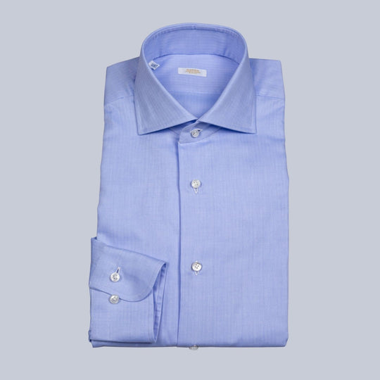 Light Blue Herringbone Shirt