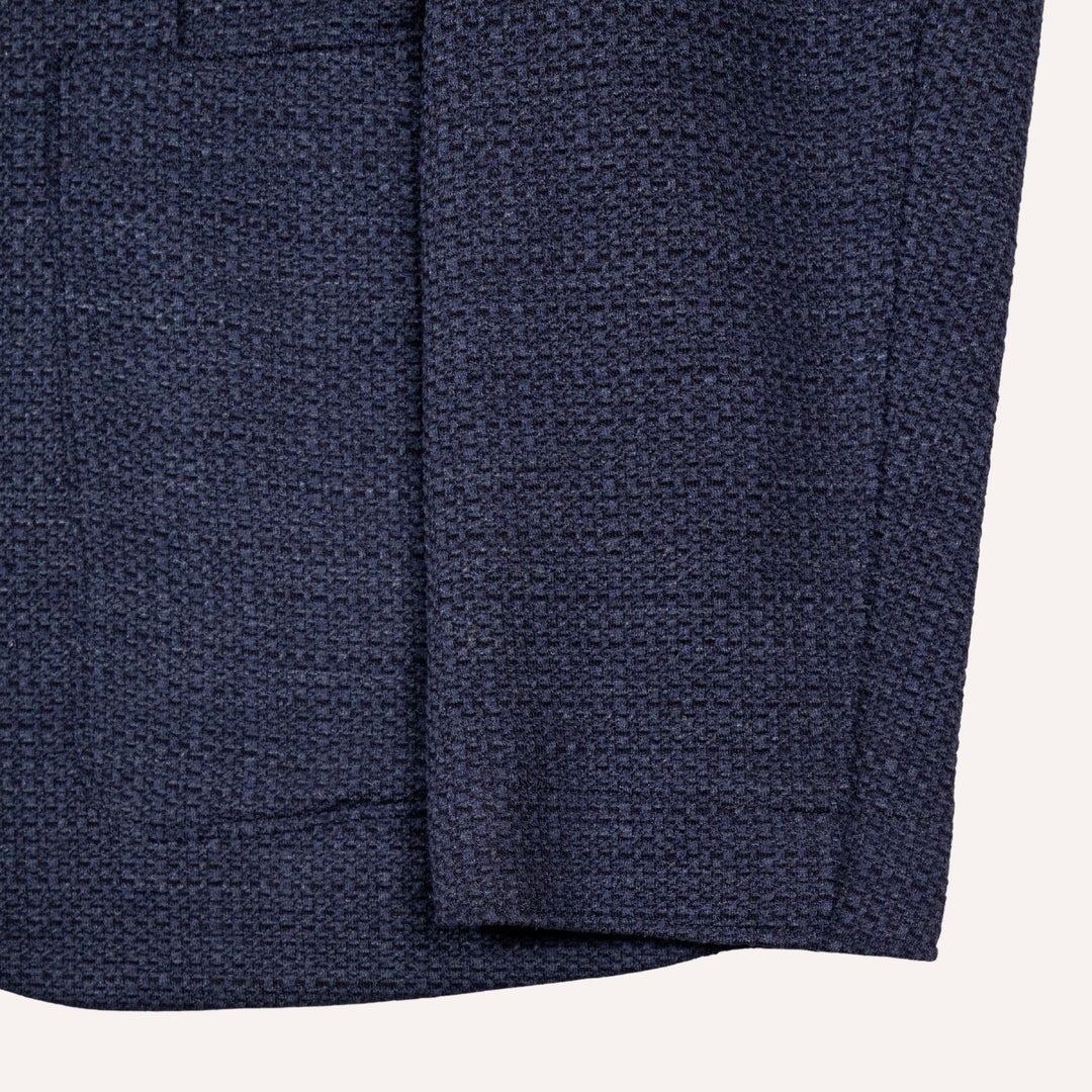 Navy Blue Loro Piana Wool Silk Linen Blazer