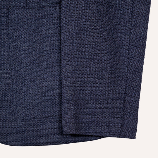 Navy Blue Loro Piana Wool Silk Linen Blazer