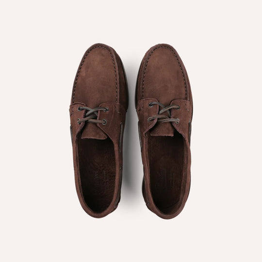 Chocolate Brown Nubuck Barth Boat Shoes