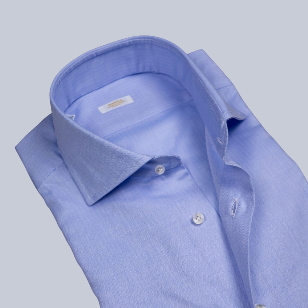 Light Blue Herringbone Shirt