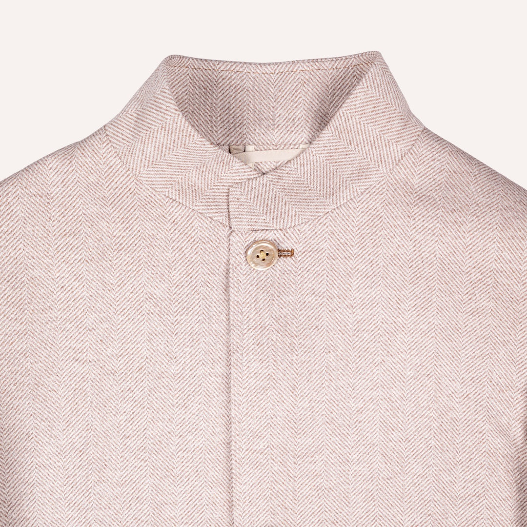 Taupe Herringbone Nehru Jacket