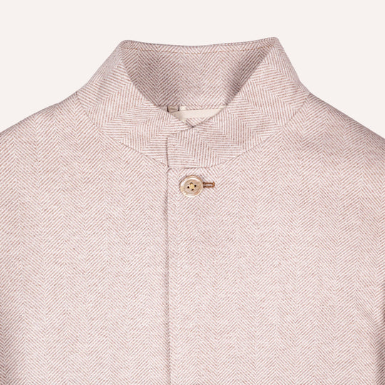 Taupe Herringbone Nehru Jacket