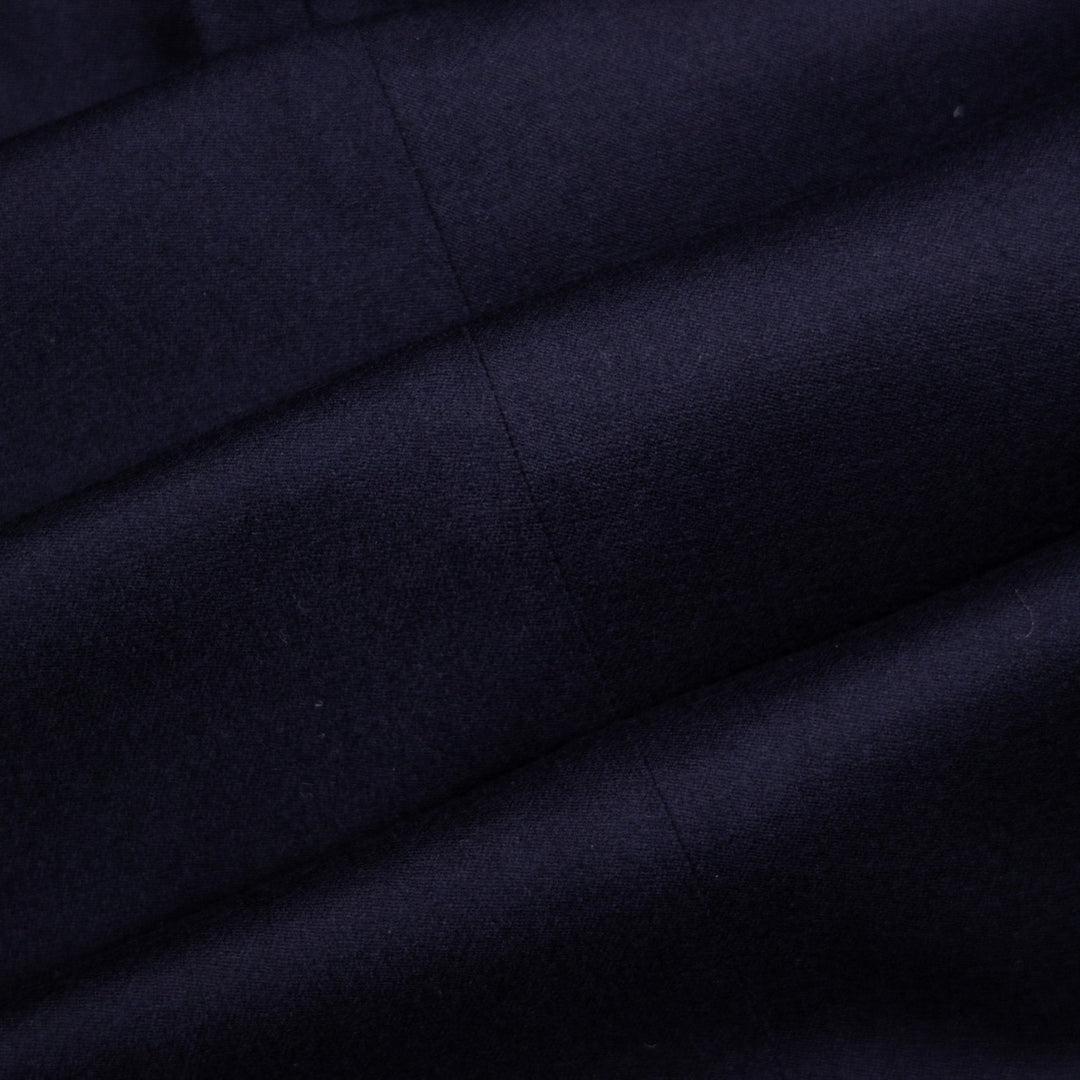 Navy Wool Silk Peak Lapel Suit