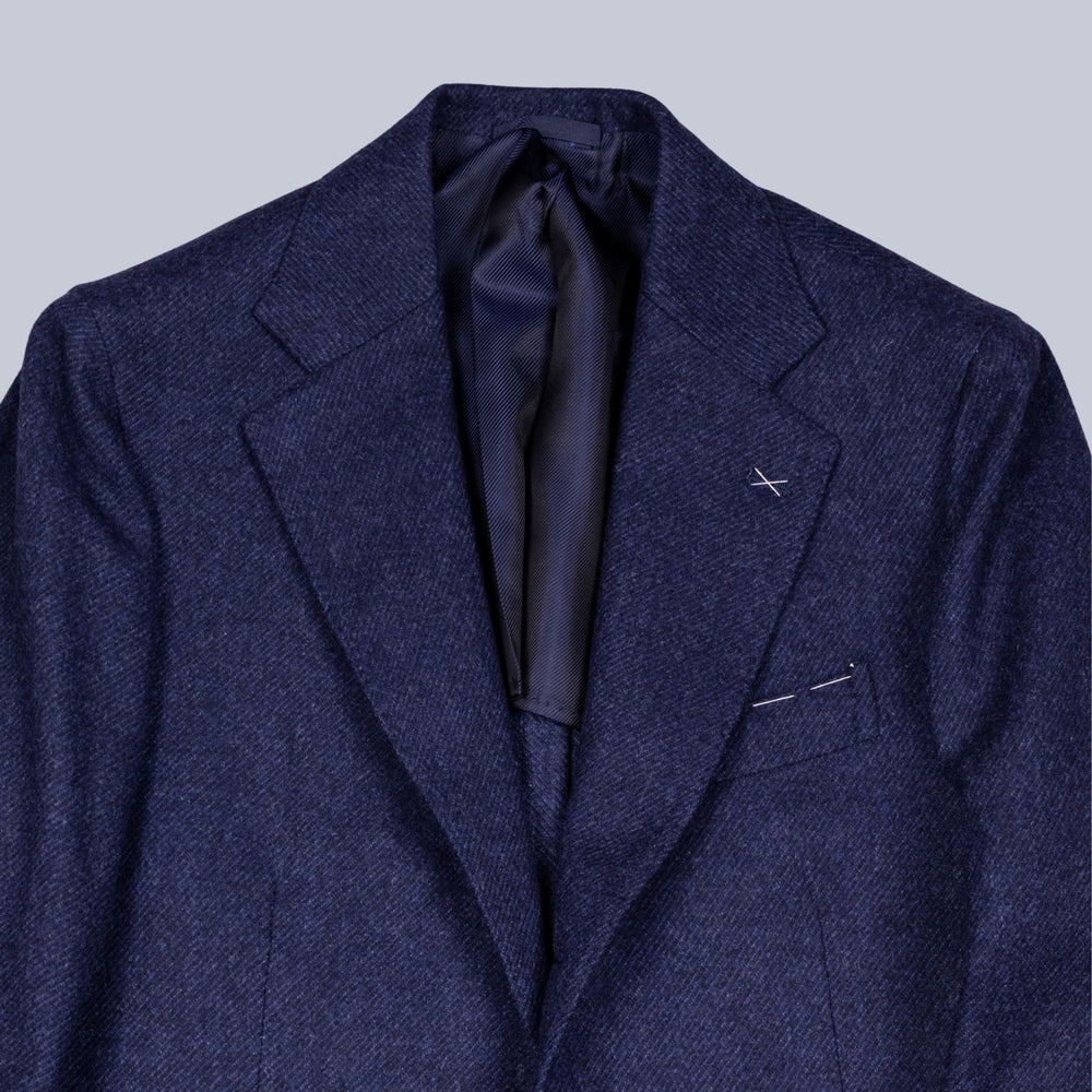 Blue pure virgin wool and cashmere blazer