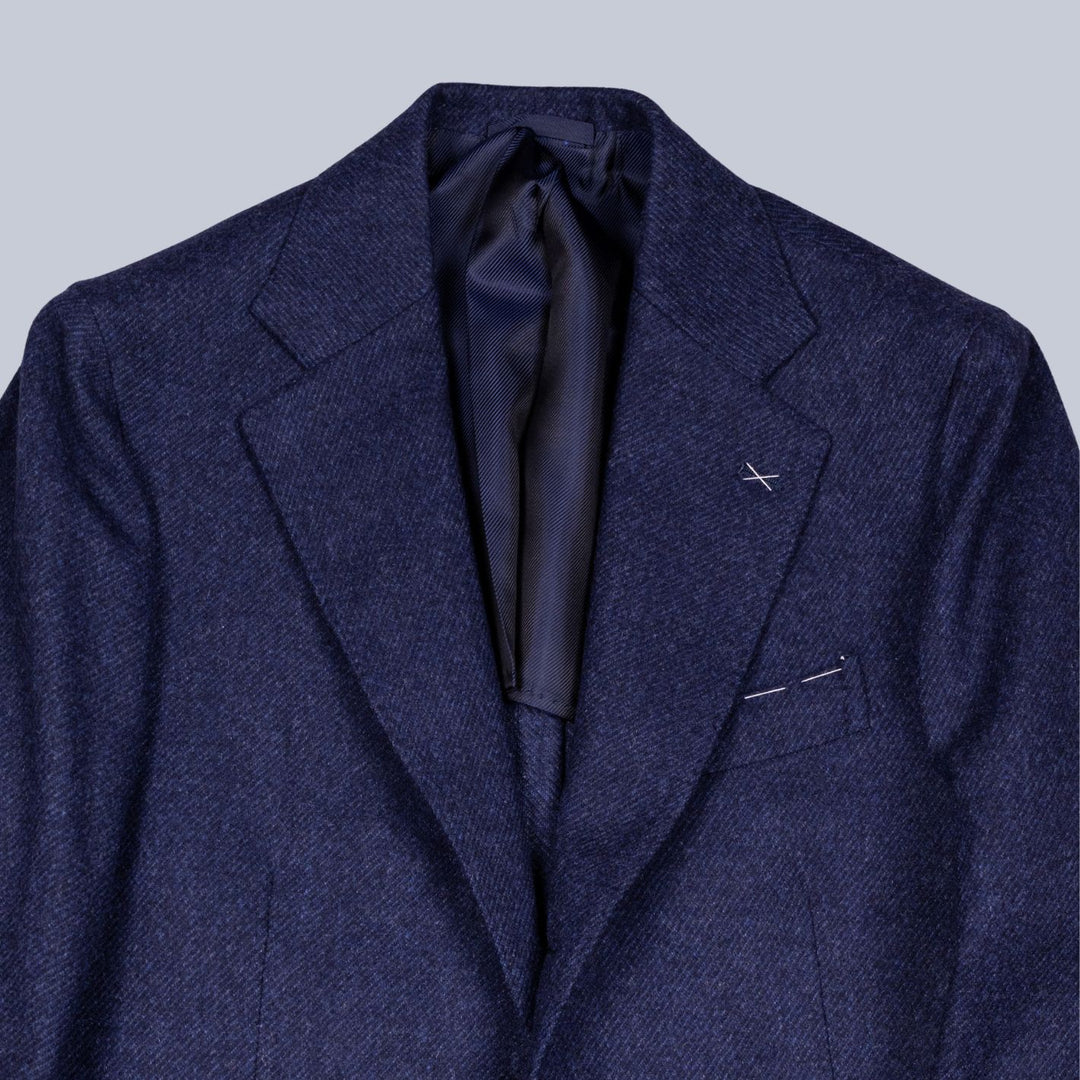 Blue pure virgin wool and cashmere blazer