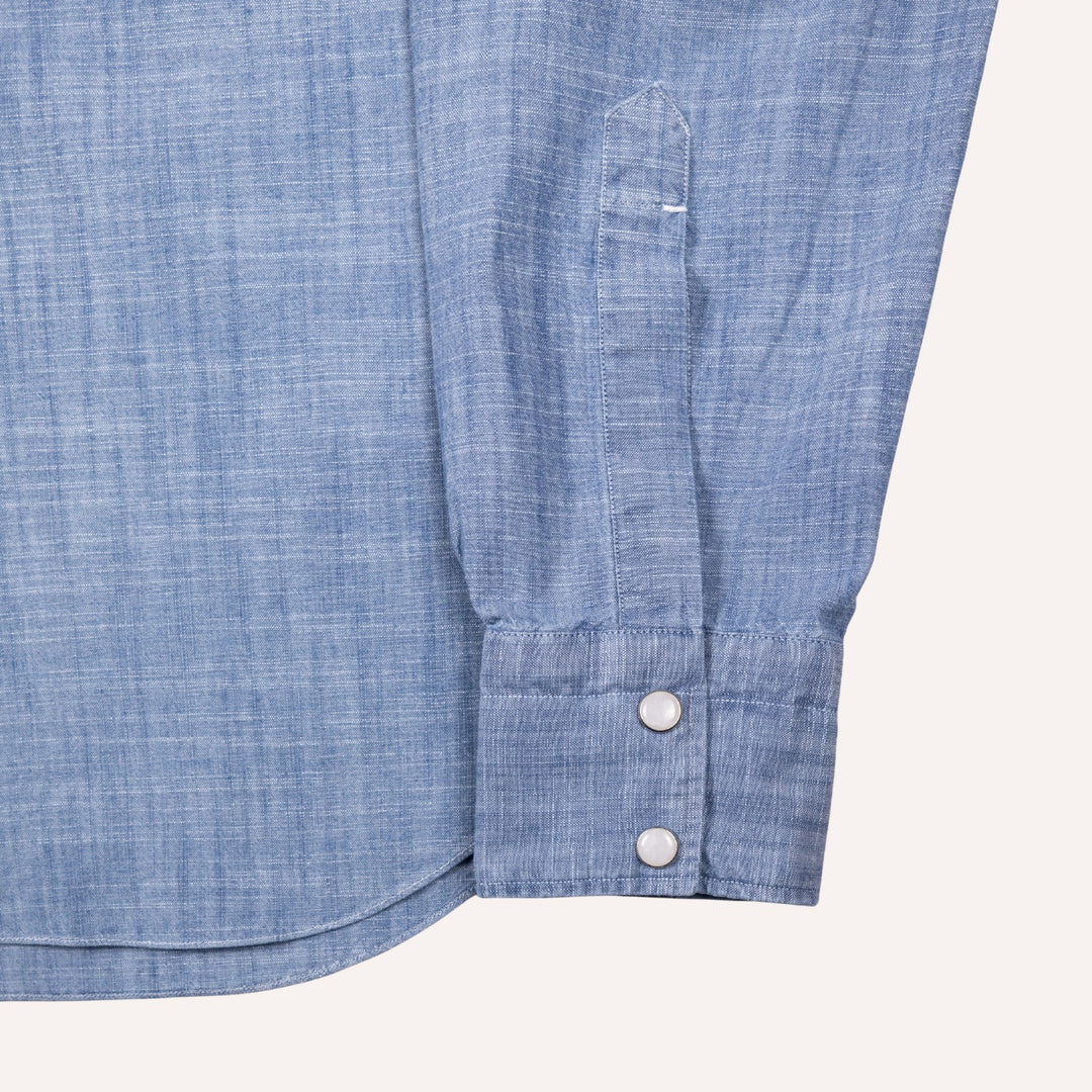 Light Blue Chambray Western Shirt