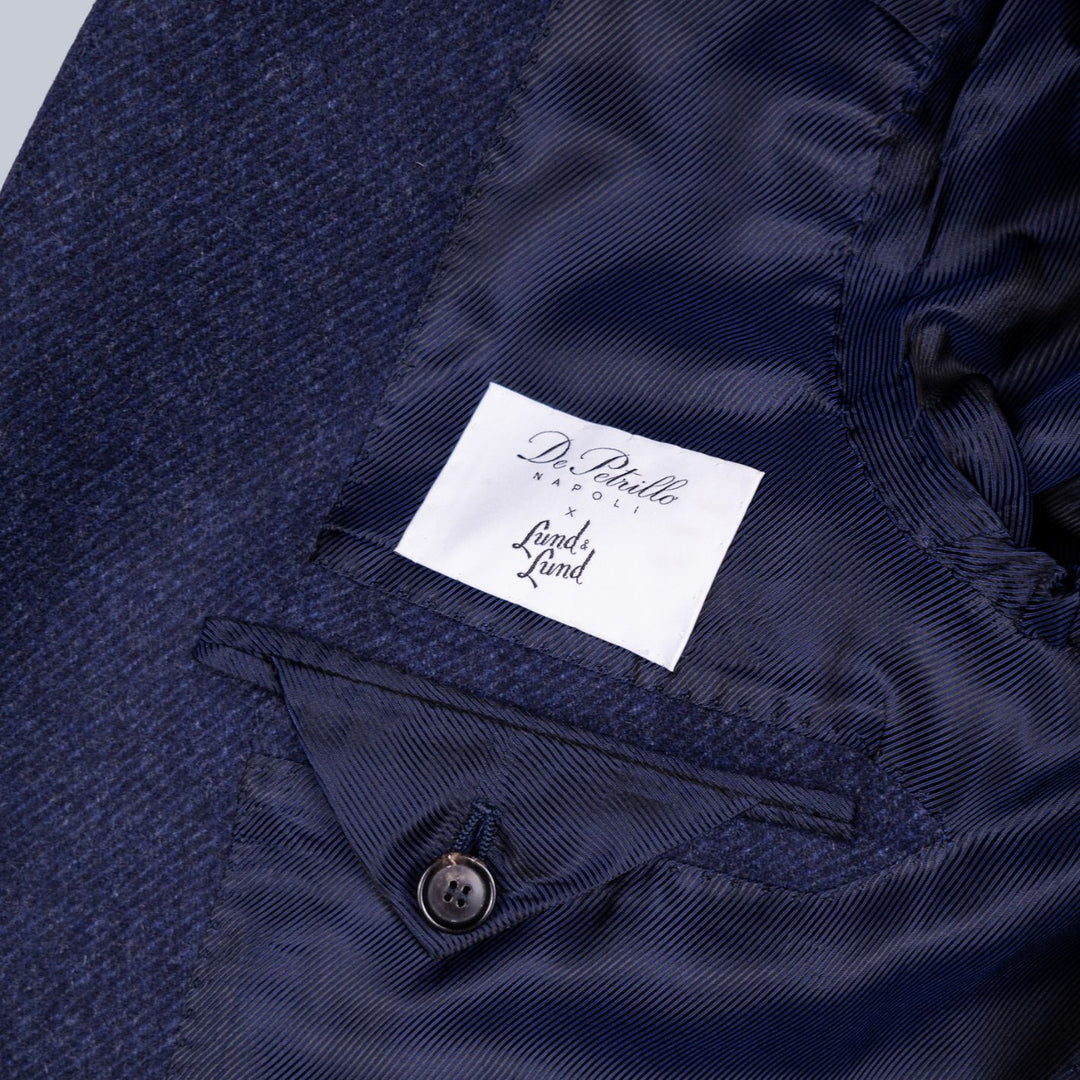 Blue pure virgin wool and cashmere blazer
